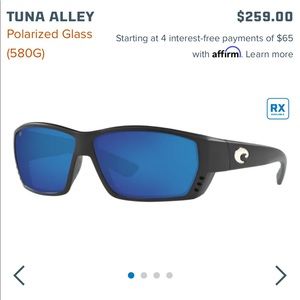 Costa Tuna Alley Blue Lense Polarized Sunglasses
